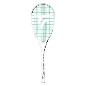 Raqueta de squash Tecnifibre Slash 125 color blanco, vista frontal del perfil de la raqueta.