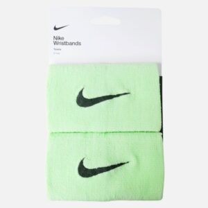Muńequeras deportivas marca Nike para tenis, squash y padel. Color Verde con logo negro.