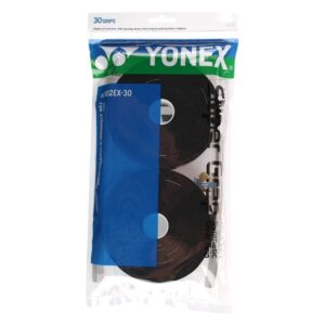 Overgrip para raquetas de tenis, squash, pádel, color negro marca Yonex, pack de 30