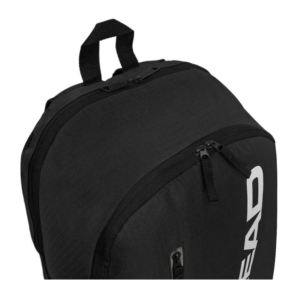 Morral Head base 17 litro color negro imagen de compartimentos superiores a detalle