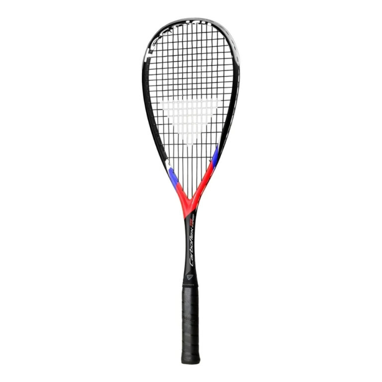 Raqueta de squash Tecnifibre 135 X-Speed color negro con detalles en rojo, azul y blanco