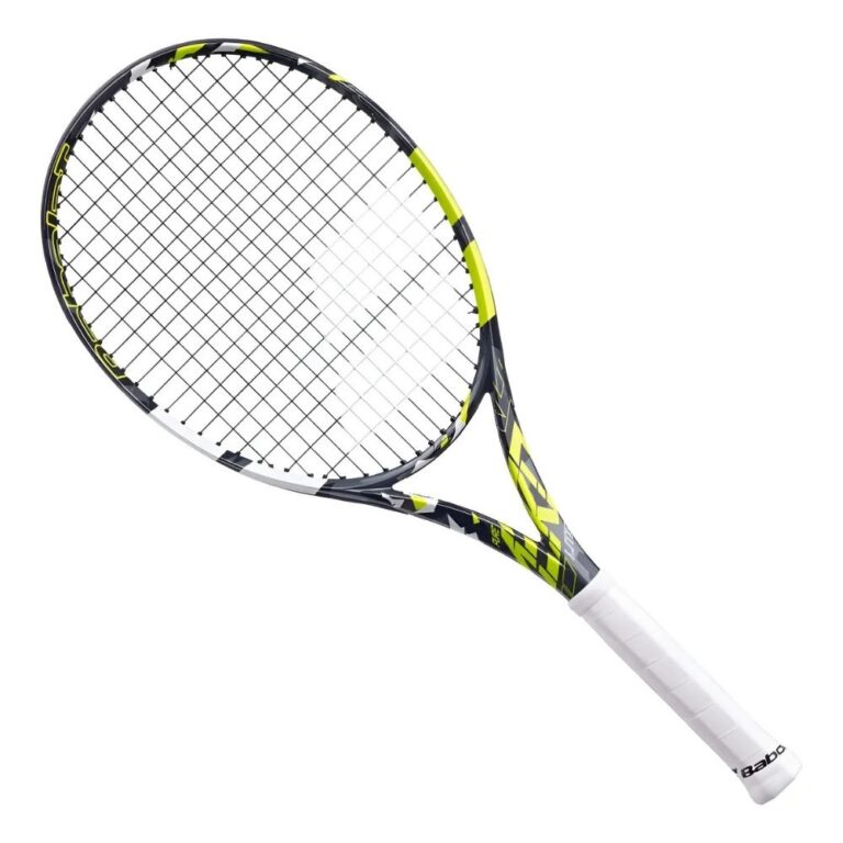 Raqueta de tenis Babolat Pure Aero Lite color negro con detalles en verde y blanco