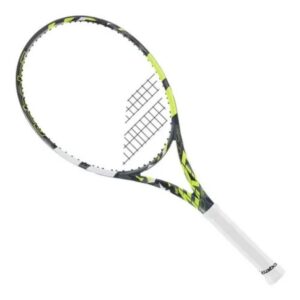 Raqueta de tenis Babolat Pure Aero Team 2023 color negro con detalles en amarillo y blanco