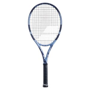 Raqueta de tenis Babolat Pure Drive en color azul con detalles en negro y rojo