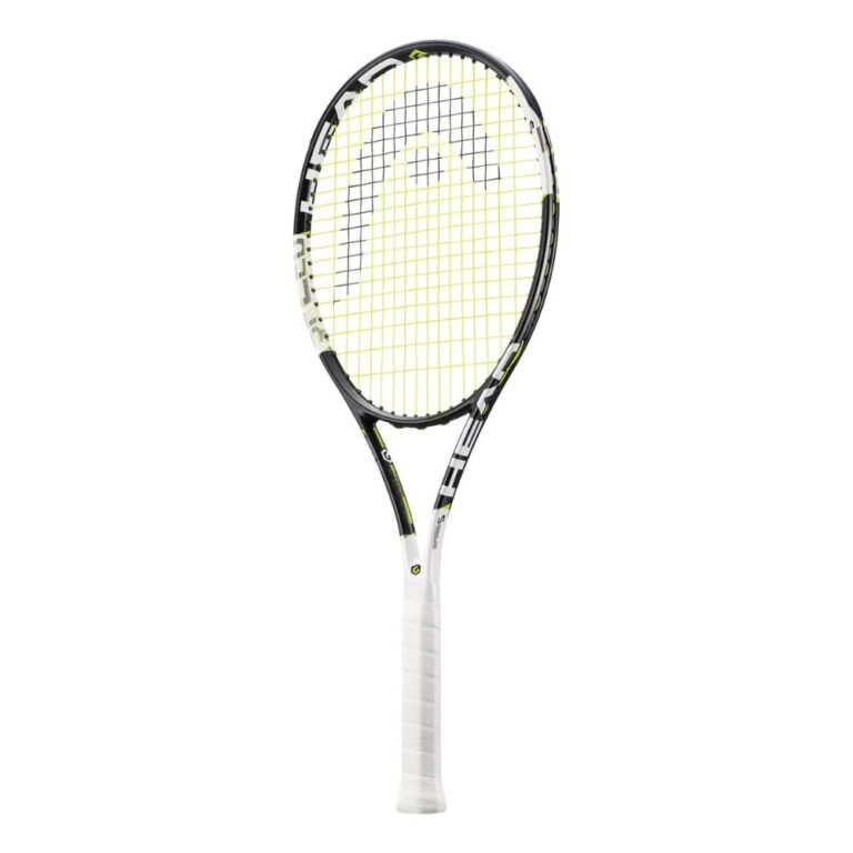 Raqueta de tenis Head Speed S tecnología graphene xt, color negro con detalles en blanco y verde