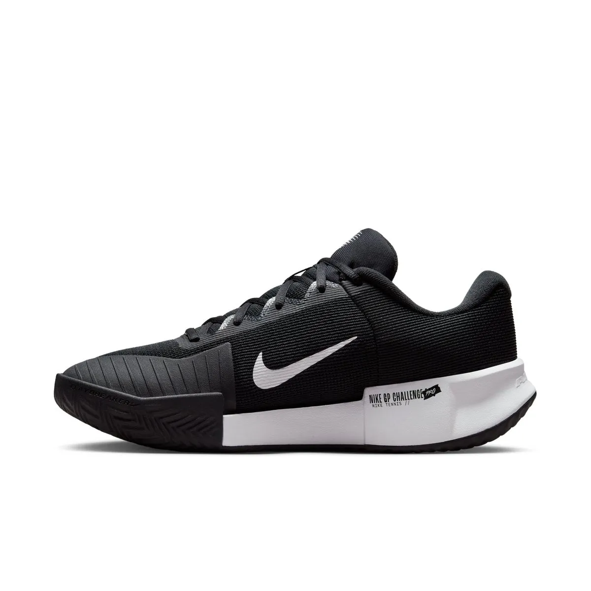 Tenis Nike M Zoom GP Challenge Pro Hc color negro con detalles en blanco y logo blanco